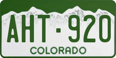 CO license plate AHT920