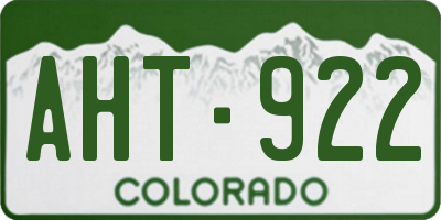 CO license plate AHT922