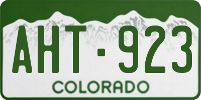 CO license plate AHT923
