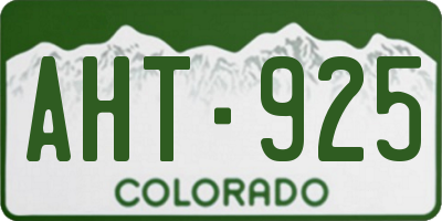 CO license plate AHT925