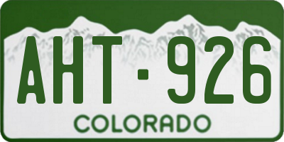 CO license plate AHT926