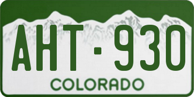 CO license plate AHT930