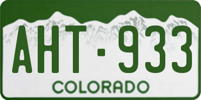 CO license plate AHT933