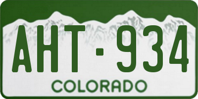 CO license plate AHT934