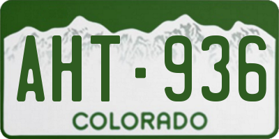 CO license plate AHT936