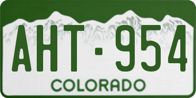 CO license plate AHT954