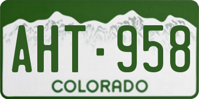 CO license plate AHT958