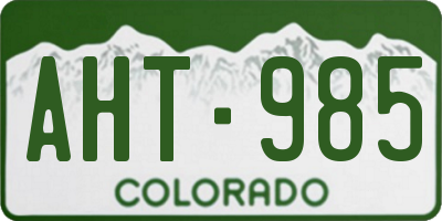 CO license plate AHT985