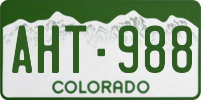 CO license plate AHT988