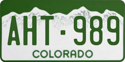 CO license plate AHT989