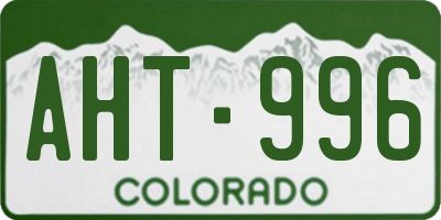 CO license plate AHT996