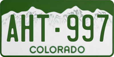 CO license plate AHT997
