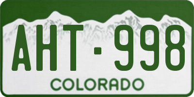 CO license plate AHT998