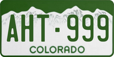 CO license plate AHT999
