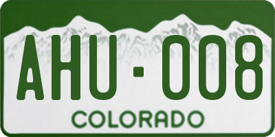 CO license plate AHU008