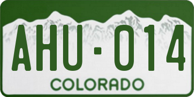 CO license plate AHU014