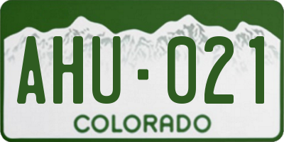 CO license plate AHU021
