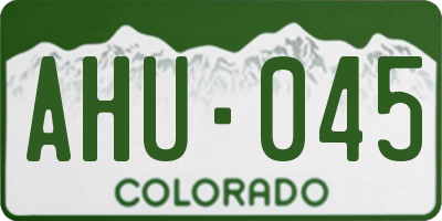 CO license plate AHU045