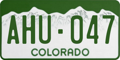 CO license plate AHU047