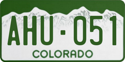 CO license plate AHU051