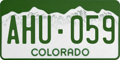 CO license plate AHU059