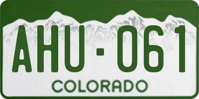 CO license plate AHU061