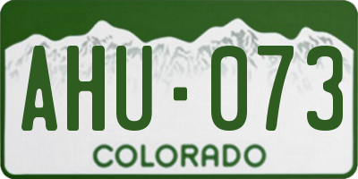 CO license plate AHU073