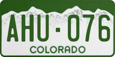 CO license plate AHU076
