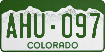 CO license plate AHU097