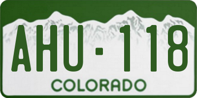 CO license plate AHU118