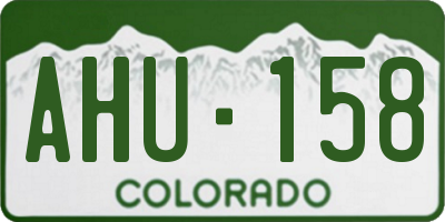 CO license plate AHU158