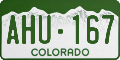 CO license plate AHU167