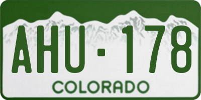 CO license plate AHU178
