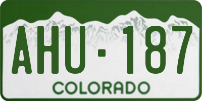 CO license plate AHU187