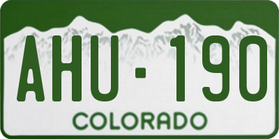 CO license plate AHU190