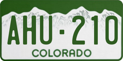 CO license plate AHU210