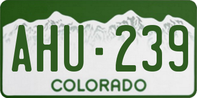CO license plate AHU239