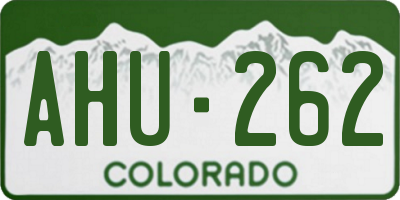CO license plate AHU262
