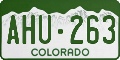 CO license plate AHU263