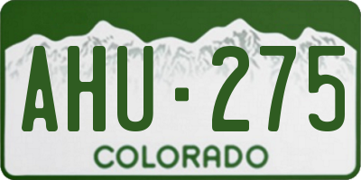 CO license plate AHU275