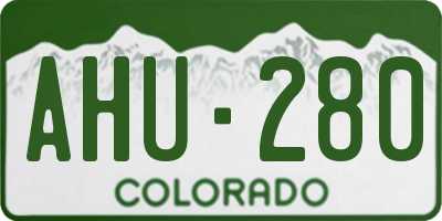 CO license plate AHU280