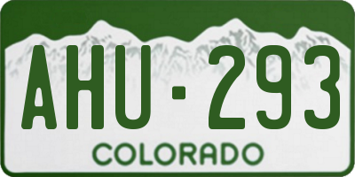 CO license plate AHU293