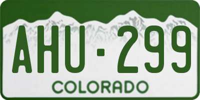 CO license plate AHU299