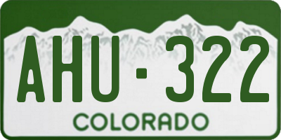 CO license plate AHU322
