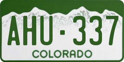 CO license plate AHU337