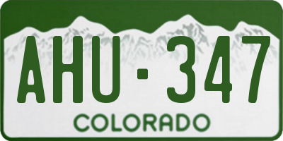CO license plate AHU347