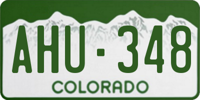 CO license plate AHU348
