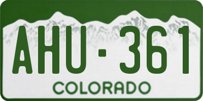CO license plate AHU361