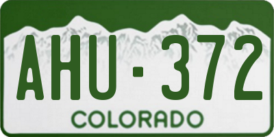 CO license plate AHU372