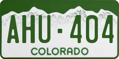 CO license plate AHU404